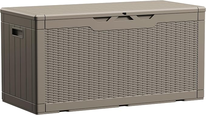 Devoko 100 Gallon Waterproof Resin Deck Box, Large Outdoor Storage Box | Indoor by DEVOKO