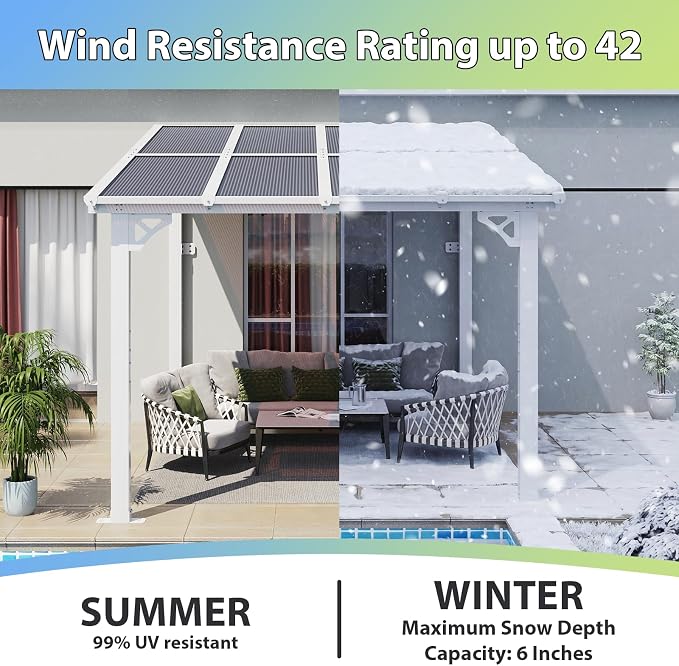 Aoxun 8’x10’ Gazebo with Aluminum Frame & Polycarbonate Panel, Outdoor Patio - Image 3