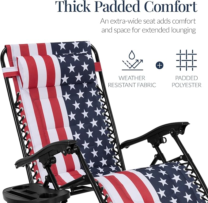Best Choice Products Oversized Padded Zero Gravity Chair, Folding Outdoor Patio - Image 4