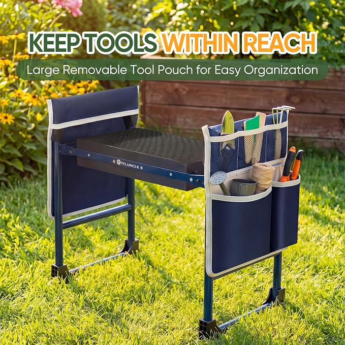 Garden Kneeler and Seat, Foldable Heavy Duty w/Soft Kneeling Pad | 600lbs - Image 5