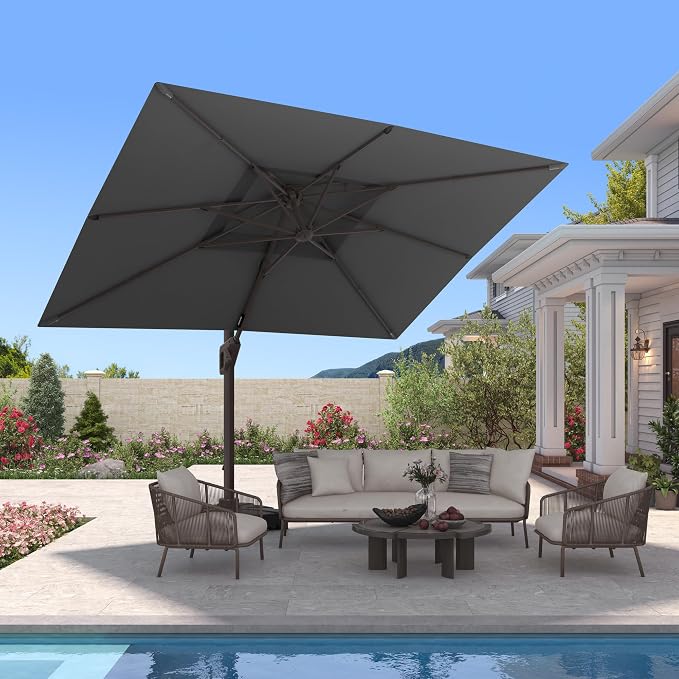 10 X 13 FT Cantilever Patio Outdoor Umbrella, Heavy Duty Aluminum Frame - Image 2