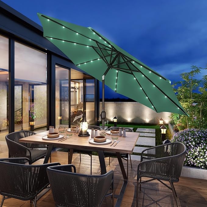 9 ft Solar Umbrella, Patio Umbrella - Image 6