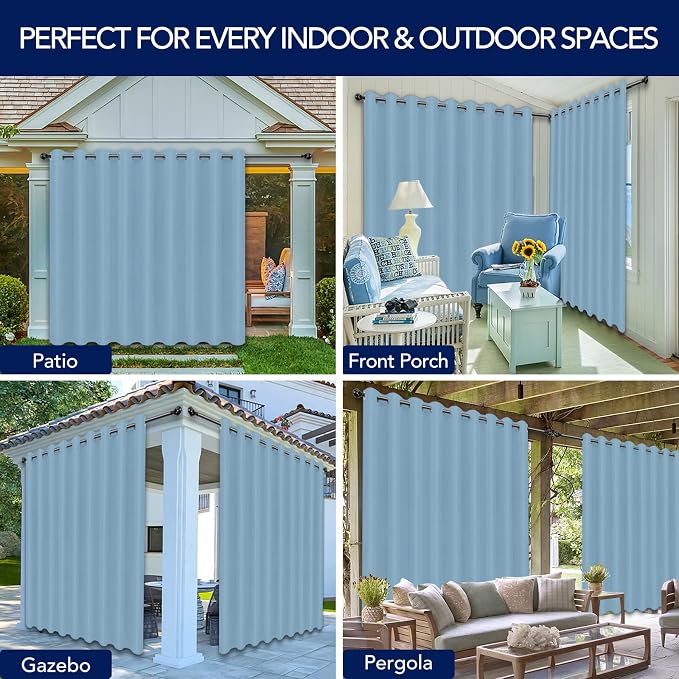 PureFit Outdoor Curtains for Patio Waterproof Weatherproof Outside Curtains | - Image 5