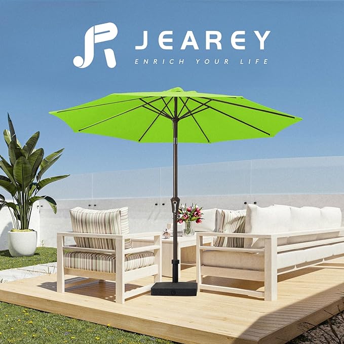 JEAREY 9FT Outdoor Patio Umbrella, Market Umbrella, Apple Green | Outdoor Table - Image 6