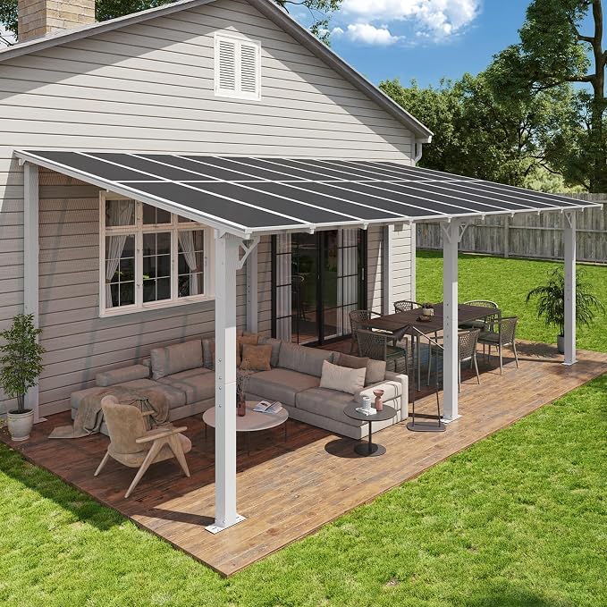 Aoxun 20’x10’ Gazebo with Aluminum Frame & Polycarbonate Panel, Outdoor Patio by Aoxun