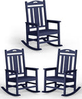 Oversized Outdoor Rocking Chairs Set of 3, 380lbs Heavy-Duty Large Patio Rocker by CIOKEA