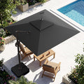 10x10FT Grey Cantilever Outdoor Patio Umbrella by ZLACUIU