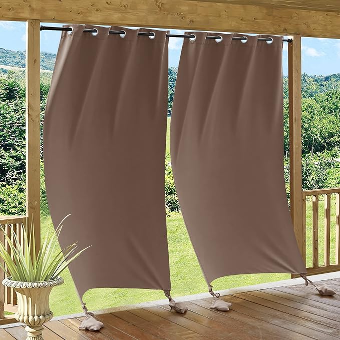 RYB HOME Outdoor Curtains for Patio Waterproof, Windproof by RYBHOME