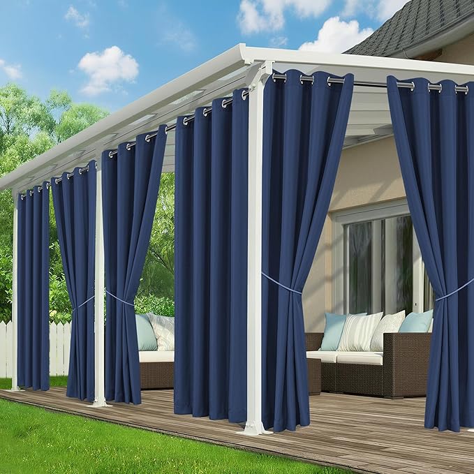 Outdoor Curtains for Patio Waterproof, 6 Drape Panels, Sun Shades | Privacy & by RichSets