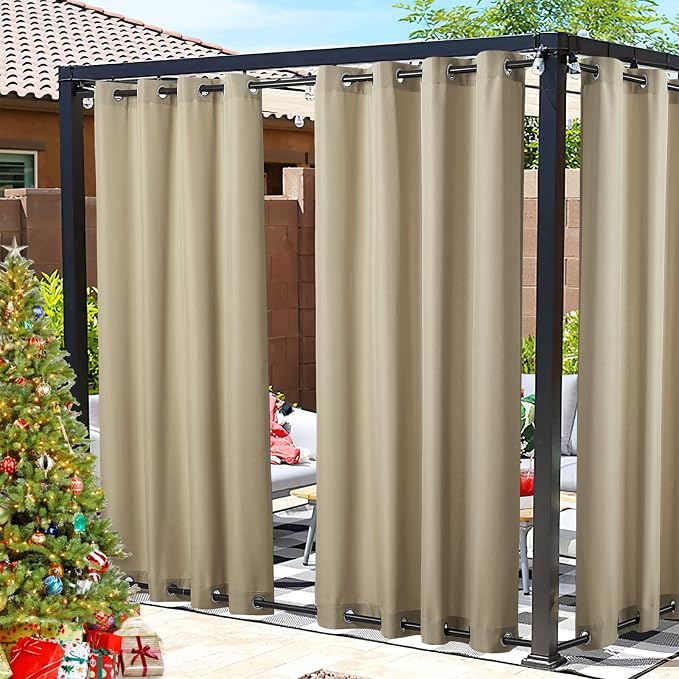 NICETOWN Canvas Weighted Outdoor Curtains by NICETOWN