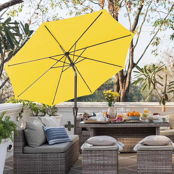 JEAREY 9FT Outdoor Patio Umbrella, Market Umbrella, Tilt & Crank UV Protection - Image 4