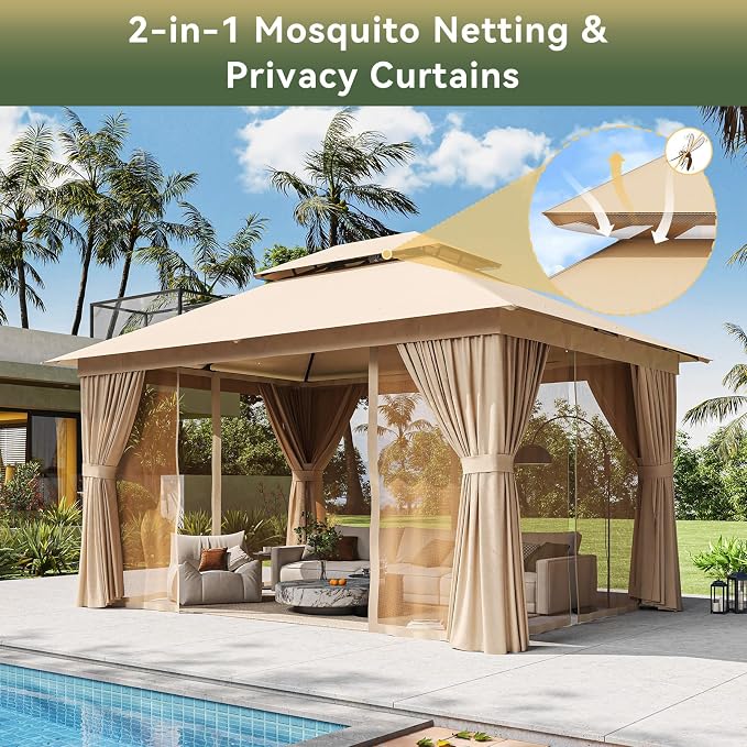 12'x10' Gazebo, Metal Frame Canopy - Image 3