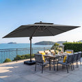 10x13 FT Patio Cantilever Umbrella, Rectangular Heavy Duty Offset Umbrella by VEGOND