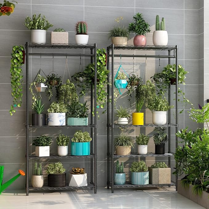 Xiofio Plant Shelf for Indoor Plants Outdoor, Metal Plant Stand, Tier Plant - Image 4