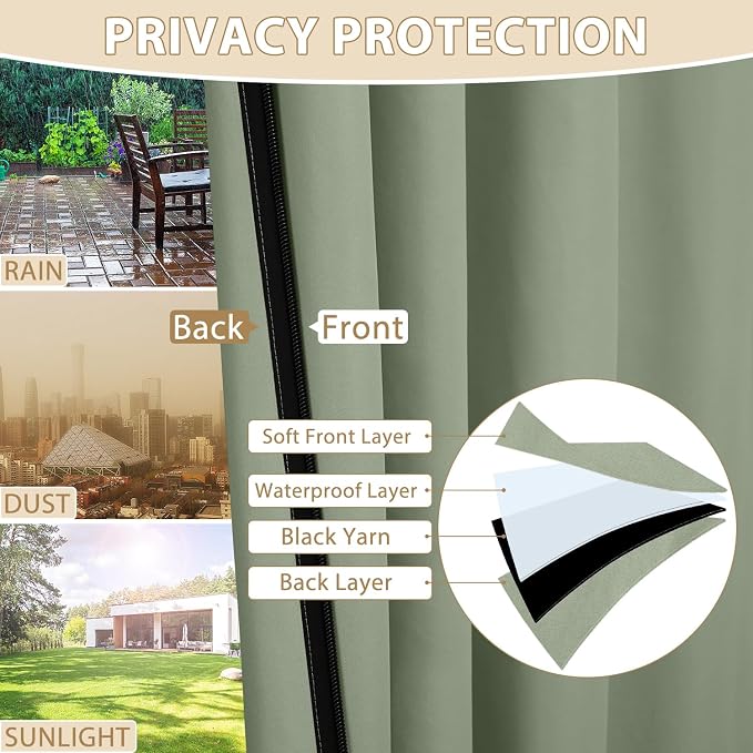 HDCAXKJ Waterproof Outdoor Curtains - Image 5