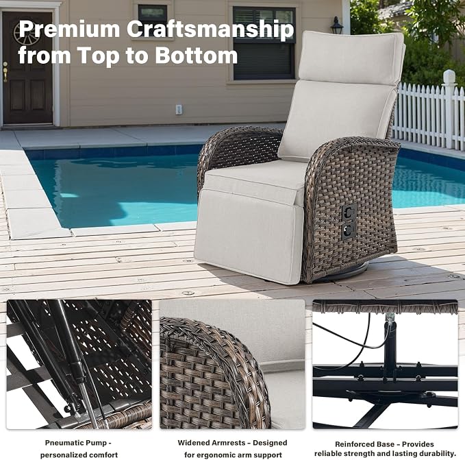 5 Piece Wicker Patio Furniture Set - Image 5