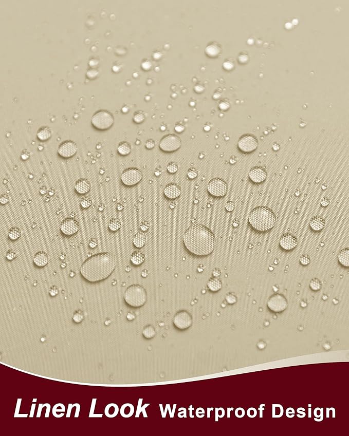 Grommet Outdoor Curtains for Patio Waterproof 8 Pcs 54x84 In Cream | - Image 4