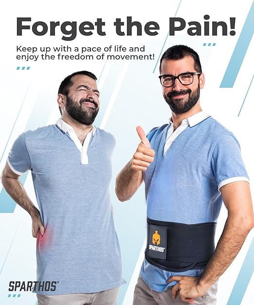 Sparthos Back Support Belt - Immediate Relief from Back Pain, Sciatica, Herniated Disc - Breathable Brace With Lumbar Pad - Lower Backbrace For Home & Lifting At Work - For Men & Women - (X-Small)
