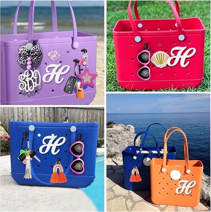 Mity rain Letter Charms for Bogg Bag，Alphabet Lettering Accessories Charms Compatible with Bogg Bag Original All Models, Insert Decorative Letter for Handbag Beach Tote Bag H