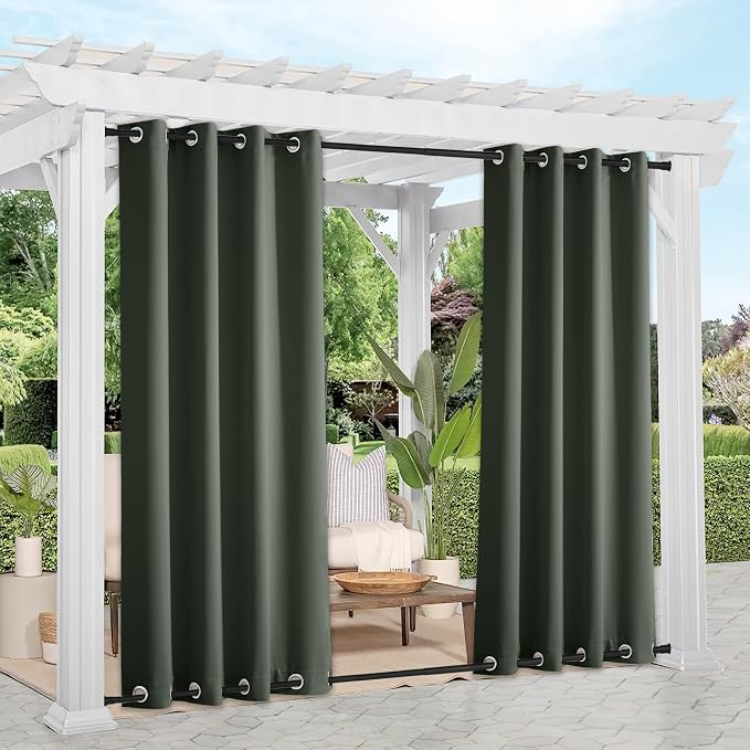 NICETOWN Outdoor Curtains 2 Panels Bottom Weighted by NICETOWN