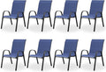 Patio Dining Chairs Set of 8, Outdoor High Stacking Chairs，Breathable Fabric by VonzoyHome