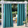 NICETOWN 2 Panels Peacock Teal Patio Outdoor Curtains 95 inch Length, Thermal by NICETOWN