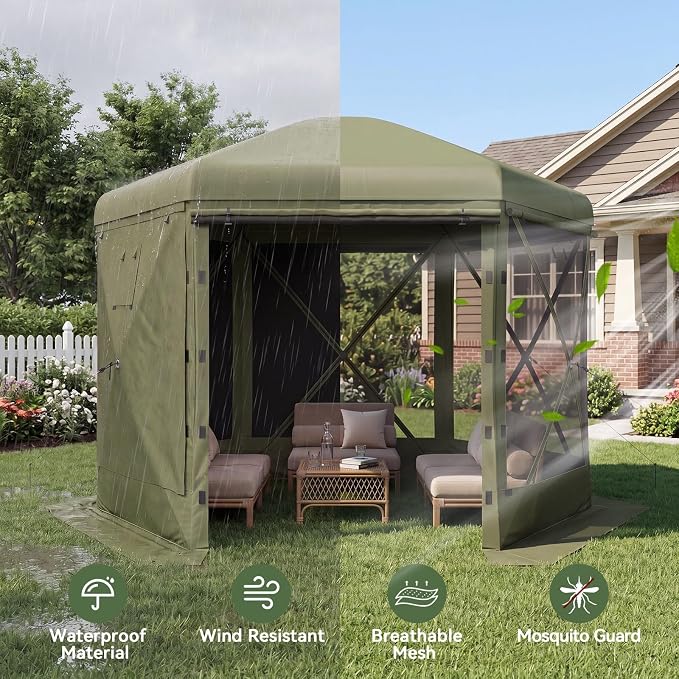 Aoxun 10x10ft Pop Up Canopy Tent, Screen Tent - Image 3