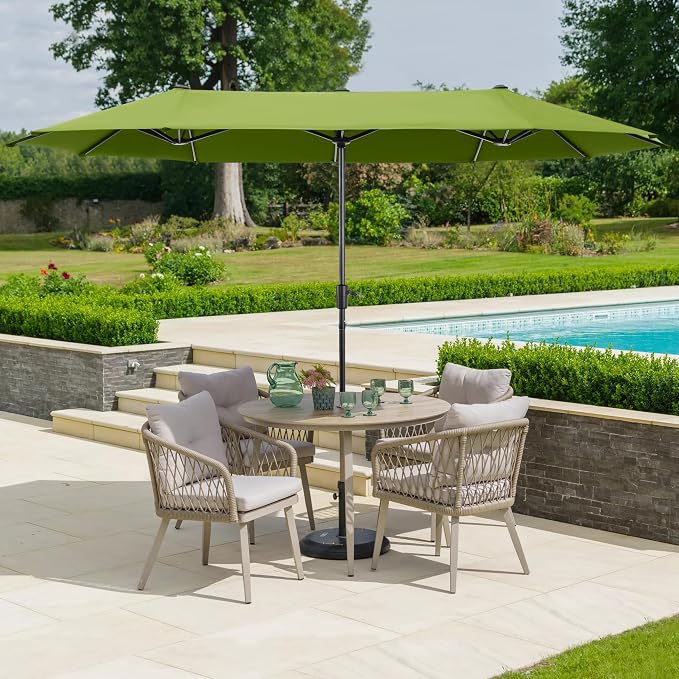 13 ft Large Double-Sided Patio Umbrella, Outdoor Umbrella, Lime | HERA'S PALACE - Image 5