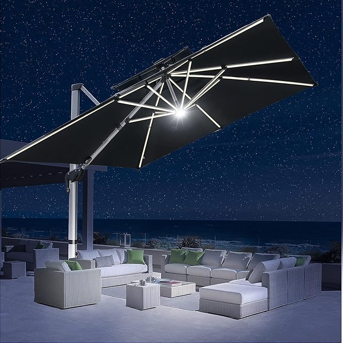 10x10 FT Square Cantilever Patio Umbrella - Image 3