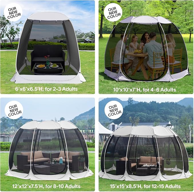 Alvantor Pop Up Screen House Tent, Instant Outdoor Gazebo - Image 8