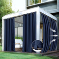 Windproof Outdoor Curtains for Patio Waterproof 4 Pcs 54x84 In Navy | Grommet by HolidayIdeas