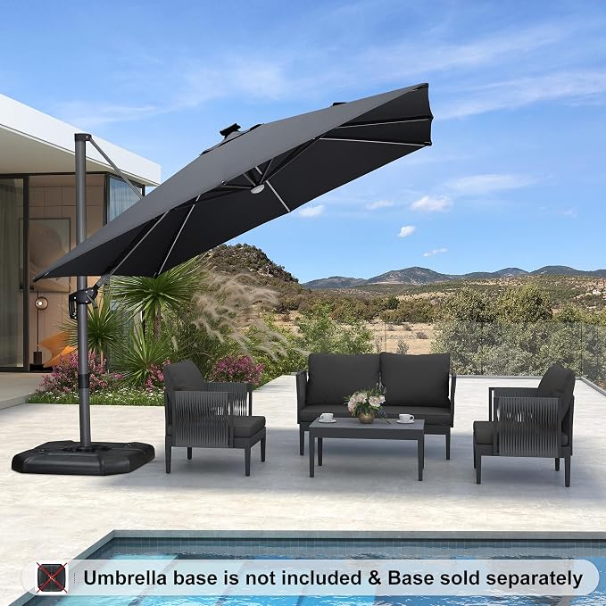 PURPLE LEAF Cantilever Patio Umbrella 10' x 10' - Image 2