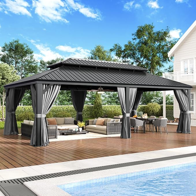 Aoxun Hardtop Gazebo 14x24 by Aoxun