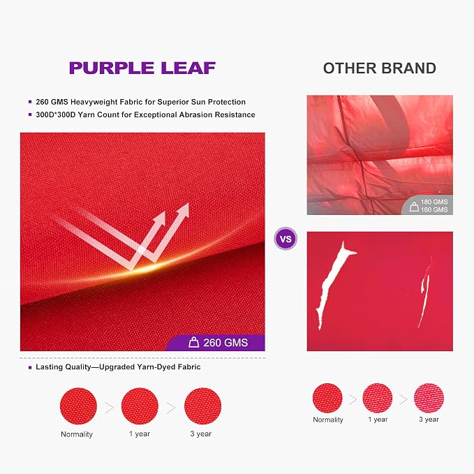 PURPLE LEAF Against Wall Pergola 9.5' X 13' Sliding Aluminum Canopy, Terra | - Image 3