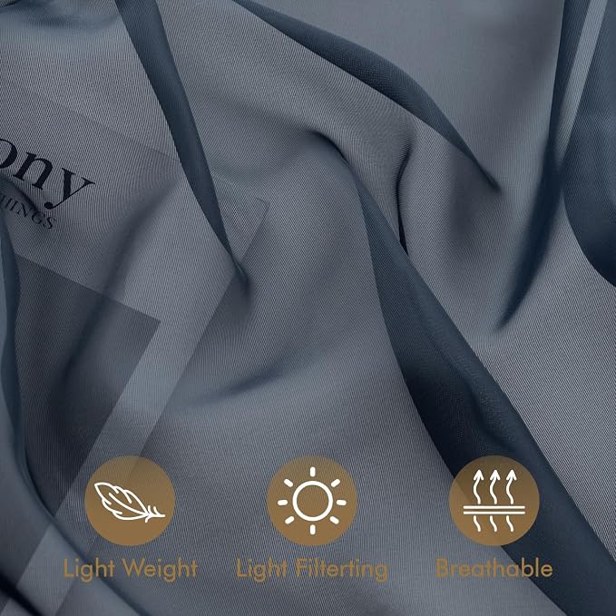 MIULEE Navy Blue Outdoor Curtain - Image 6