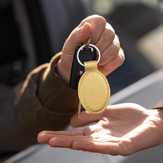 LaserGram Oval Keychain, Sunflowers, Personalized Engraving Included