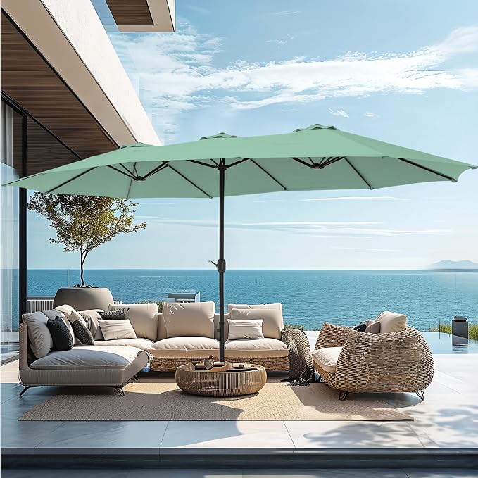 PHI VILLA 15ft Large Outdoor Patio Umbrella by PHIVILLA