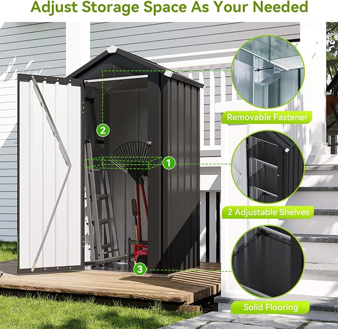 Aoxun Vertical Outdoor Storage Cabinet 2.5’x2’ - Image 4
