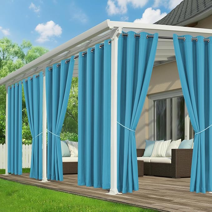 Patio Curtains Outdoor Waterproof, Privacy Drapes | Weatherproof & Sun Blocking by RichSets