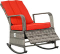 Outsunny Wicker Outdoor Rocking Chair, Patio Recliner by Outsunny