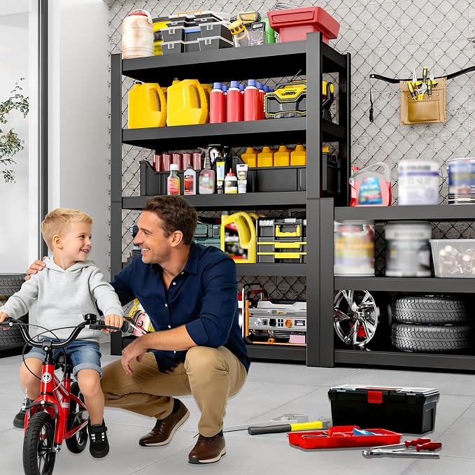 Metal Garage Storage Shelves Heavy Duty Shelving Unit 5 Tier Steel Adjustable - Image 9