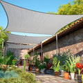 9' x 18' Grey Sun Shade Sail UPF50 Rectangle smTAPR0816 Canopy Fabric Cloth by ShadeMart