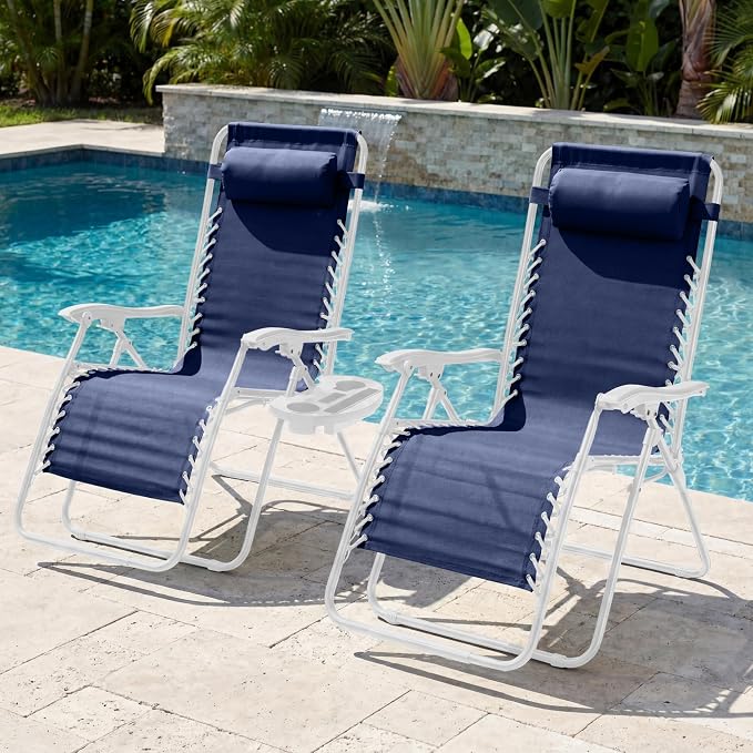 Best Choice Products Set of 2 Extra Wide Adjustable Steel Mesh Zero Gravity - Image 2