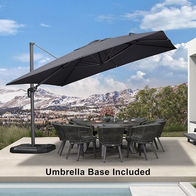 PURPLE LEAF Patio 11.5' x 11.5' Telescopic Umbrella - Image 2