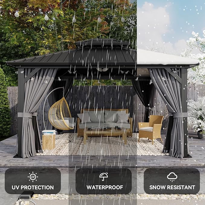 Aoxun Gazebo 12x14 Hardtop Gazebo - Image 7