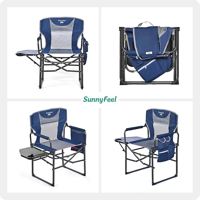 SUNNYFEEL Camping Directors Chair, Heavy Duty, Oversized Portable Folding Chair - Image 7