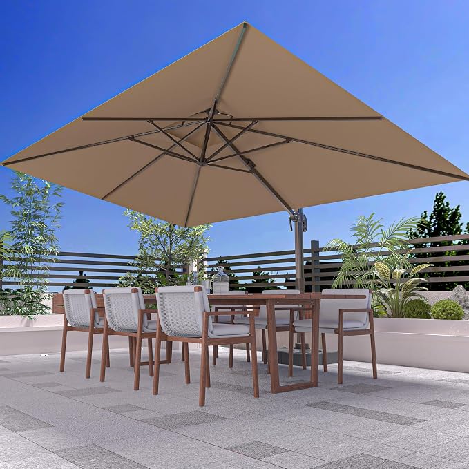 10' X 13' Outdoor Patio Umbrella Large Rectangle Cantilever Umbrella Heavy Duty by ORYNTREX
