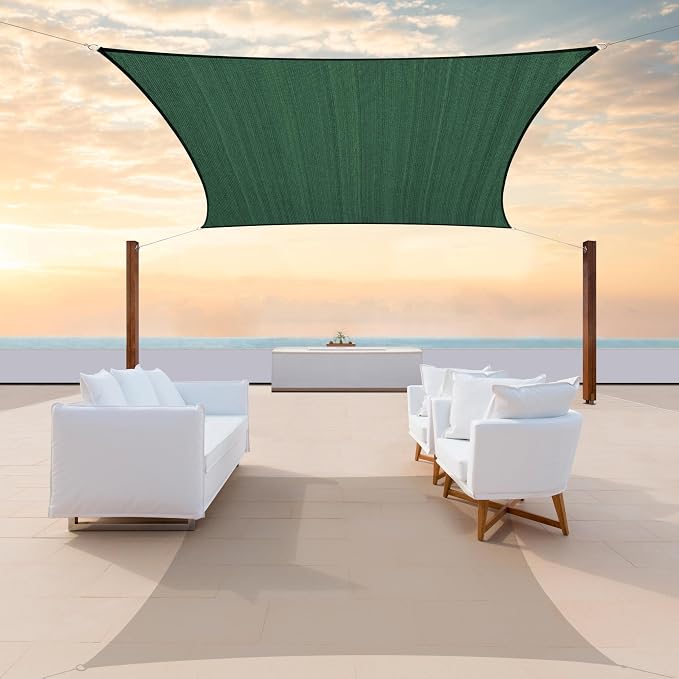 Colourtree TAPR0810 Custom Size 7' x 17' Green Sun Shade Sail UPF50 Canopy UV by ColourTree
