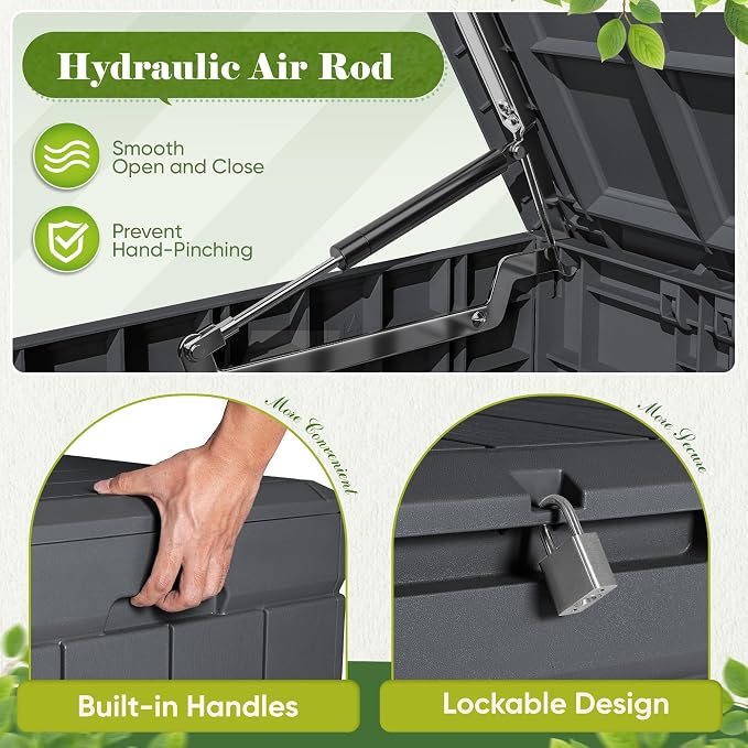Flamaker Outdoor Storage Box 80 Gallon Resin Waterproof Deck Box | Delivery Box - Image 6