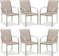 Outdoor Chairs Set of 6, Stackable Patio Dining Chairs by Offeroutdoorsolutions